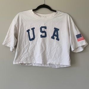 USA crop top t-shirt